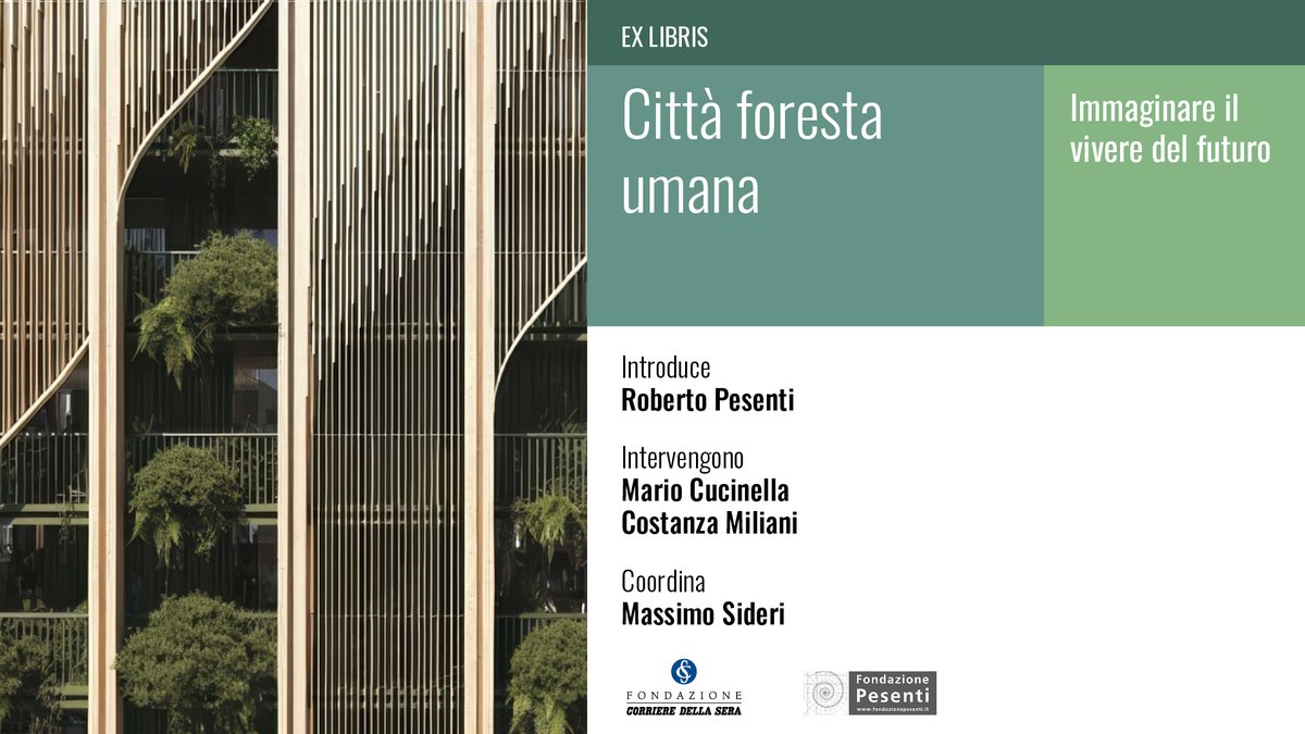 Mercoledì 15 gennaio, alle ore 18, in Sala Buzzati, un nuovo appuntamento realizzato con <a href="/fondpesenti_it/">fondazionepesenti.it</a>. Introduce Roberto Pesenti; intervengono <a href="/MarioCucinella/">Mario Cucinella</a>, <a href="/CostanzaMiliani/">Costanza Miliani</a>; coordina <a href="/massimosideri/">Massimo Sideri</a>. 
Prenotati qui: fondazionecorriere.corriere.it/iniziative/cit…