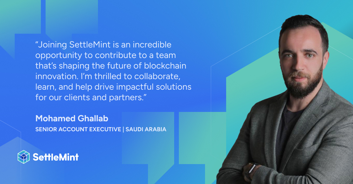 SettleMintCom's tweet image. 🌟We&apos;re delighted to announce Mohamed Ghallab as our new EMEA Senior Account Executive! Mohamed brings 15+yrs of experience in Enterprise SaaS Sales. Welcome aboard, Mohamed! 

#BlockchainTransformation #Blockchain #SettleMint
