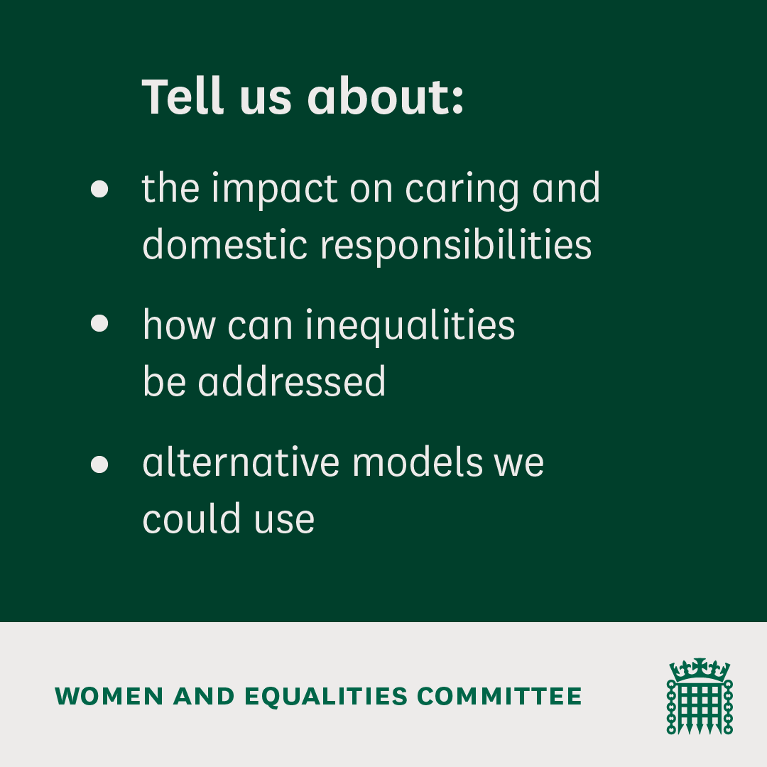 CommonsWEC's tweet photo. The Government has acknowledged that “the current parental leave system does not support working parents”.

We're seeking evidence so we can inform future Government reforms.

Submit your views on our website by 7 February.