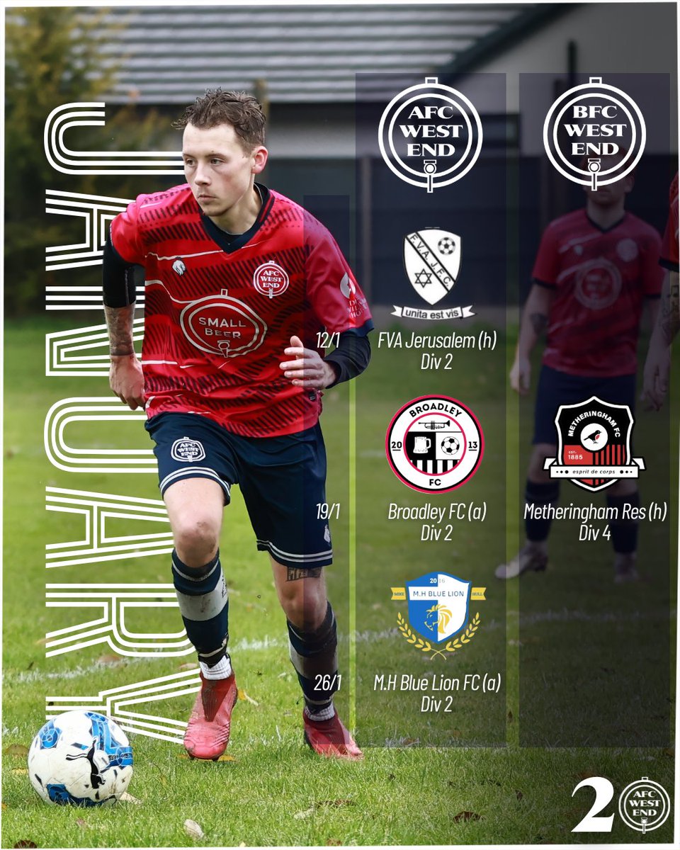 Weather and cup postponements have meant changes to our January schedule. Here's how things currently look, just don't check the forecast for the weekend.

#WeAreWestEnd