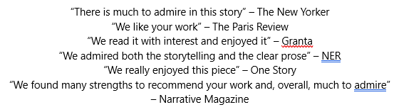 My literary career so far in tiered rejections... 🤷‍♂️