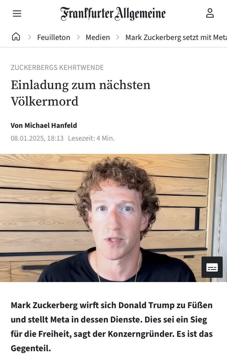 Michael Hanfeld, ebenfalls FAZ: "Hold my beer!"