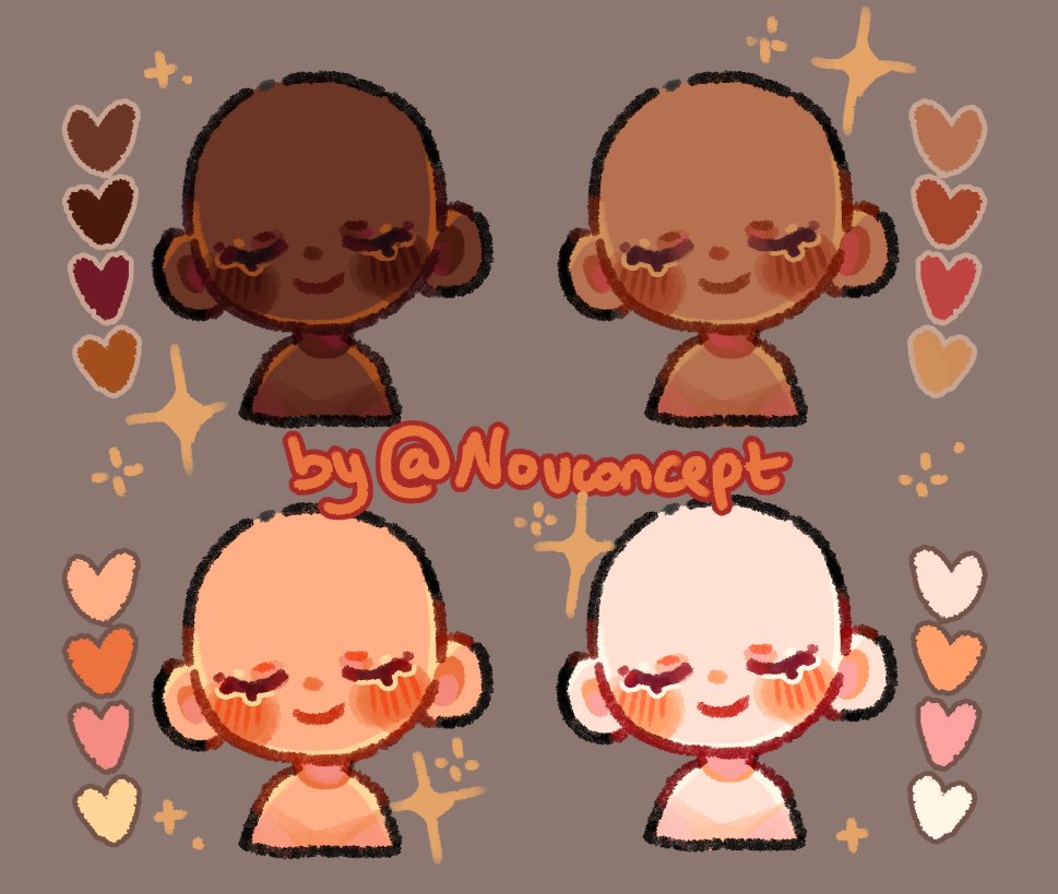 some skin tones I like to use for my chibis! ✨