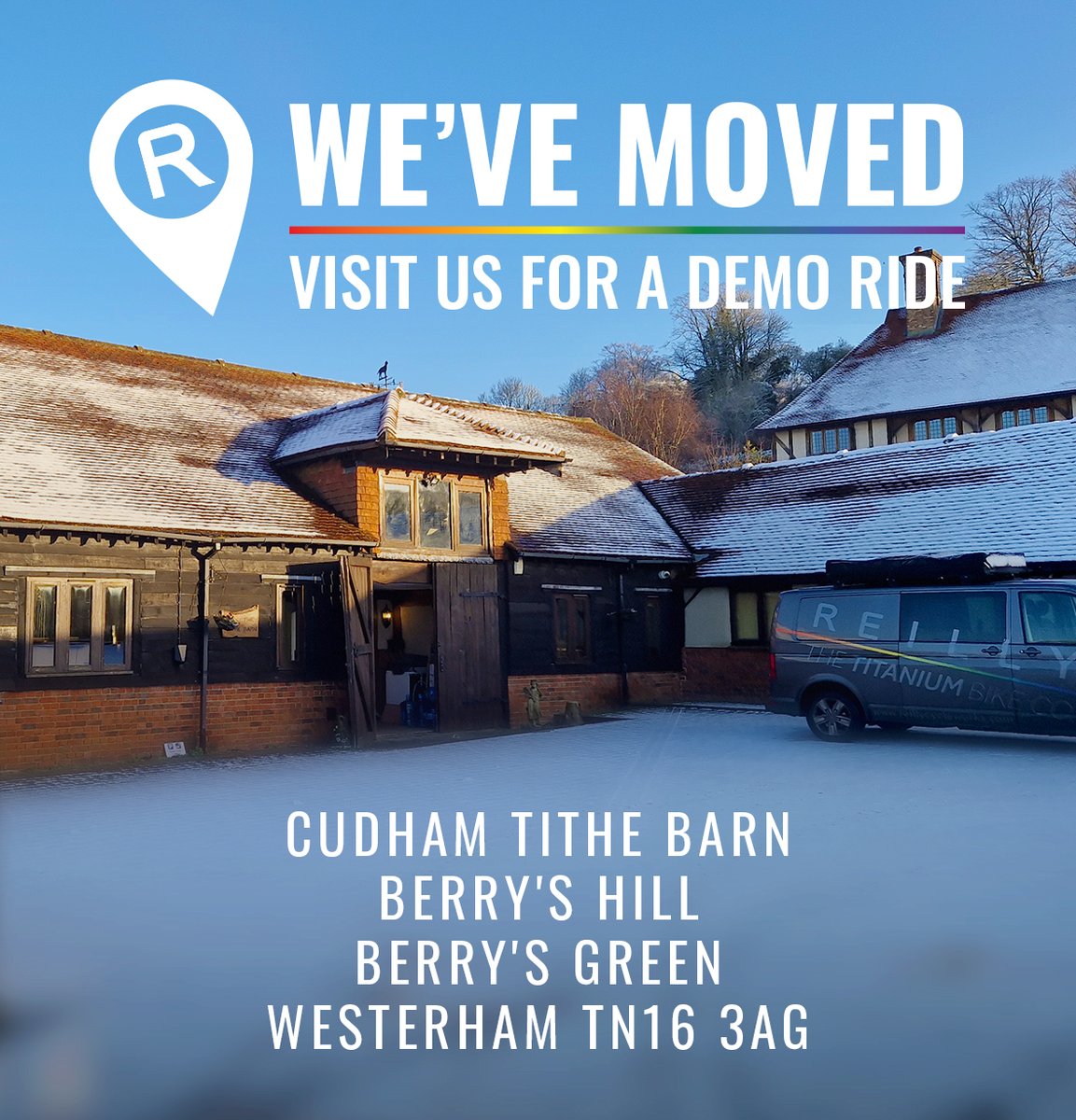 New Year. New Office.
We've relocated to a stunning converted barn in Westerham.
Come and visit us and demo a ti bike.