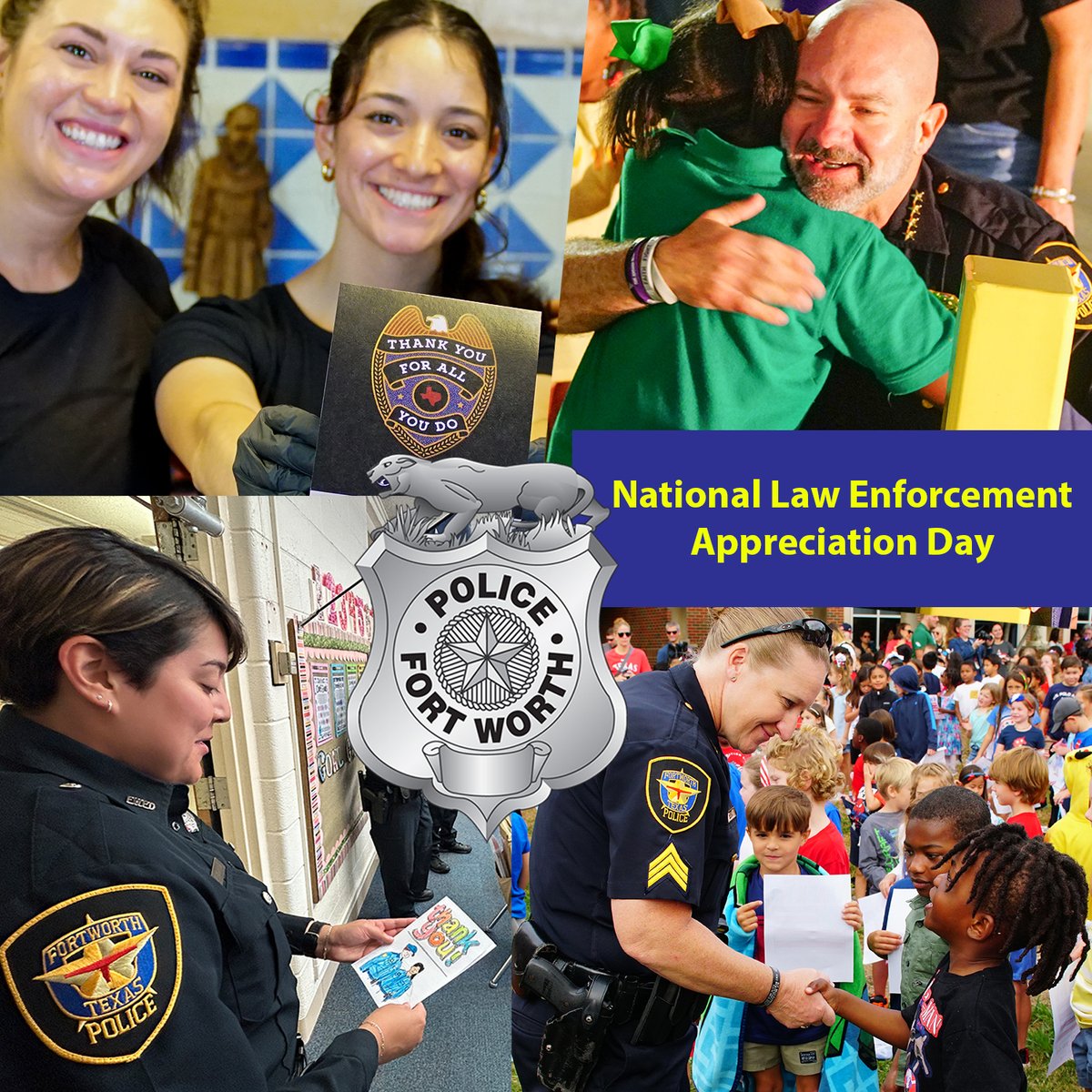 fortworthpd's tweet image. Today we observe National Law Enforcement Appreciation Day, each year on January 9.  We are thankful for and recognize every man and woman in uniform who dedicates their lives to serving others. 
#LawEnforcementAppreciationDay
#ProtectAndServe
