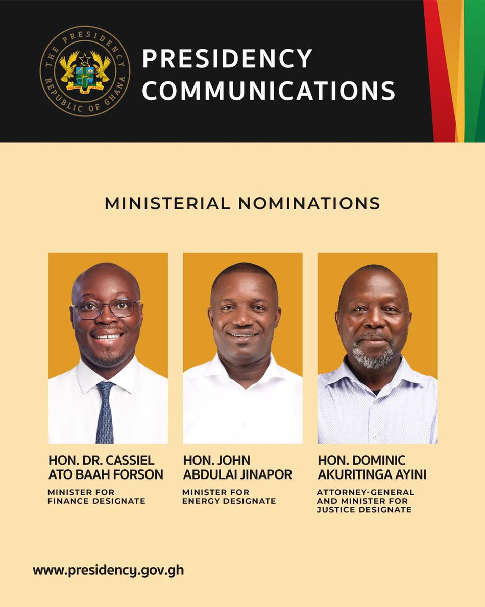 Janicegenuine's tweet photo. BREAKING!
President John Dramani Mahama has finally restored the competency needed for the finance ministry. A huge upgrade on Ken Ofori Atta. Congratulations Dr Ato Forson. I believe in your ability 

Kwaku Manu Abu Trica Ralph Attorney General John Jinapor GUTA https://t.co/efPxIkUDuk