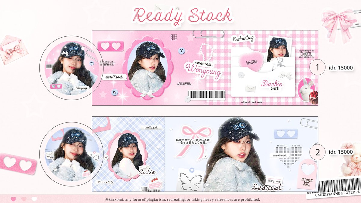 karxomi's tweet image. help repost 😺🫶

halooo ada layout ready stock wonyoung .. pricinya di pict yah free retext — met jajank 🍃

#zonaba #zonauang