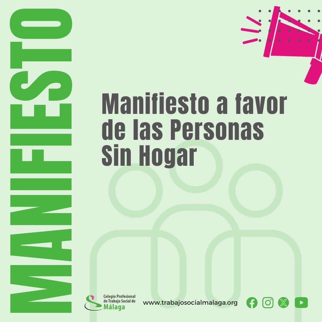 El <a href="/COLEGIOTSMALAGA/">Colegio Profesional de Trabajo Social Málaga</a> manifiesta su rechazo a la privatización del Centro  Municipal de Acogida y apoya las #concentraciones convocadas por <a href="/ccoomalaga/">CCOO MÁLAGA</a> y <a href="/CSIFMalaga/">CSIF Málaga</a> los días 13 y 16 de enero en el Paseo del Parque, frente al Ayto. de Málaga, de 11 a 12 h.

trabajosocialmalaga.org/manifiesto-a-f…