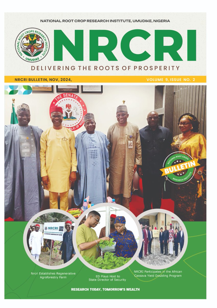 We are delighted to share the latest NRCRI Umudike #Bulletin

Click to download &amp; share

nrcri.gov.ng

nrcri.gov.ng/wp-content/upl…

Visit
nrcri.gov.ng
instagram.com/nrcriumudike?i…
linkedin.com/in/national-ro…
facebook.com/17415012258963…
youtube.com/@NRCRIUmudikeN…

<a href="/cegesi/">Chiedozie Egesi</a> <a href="/CGIAR/">CGIAR</a>
