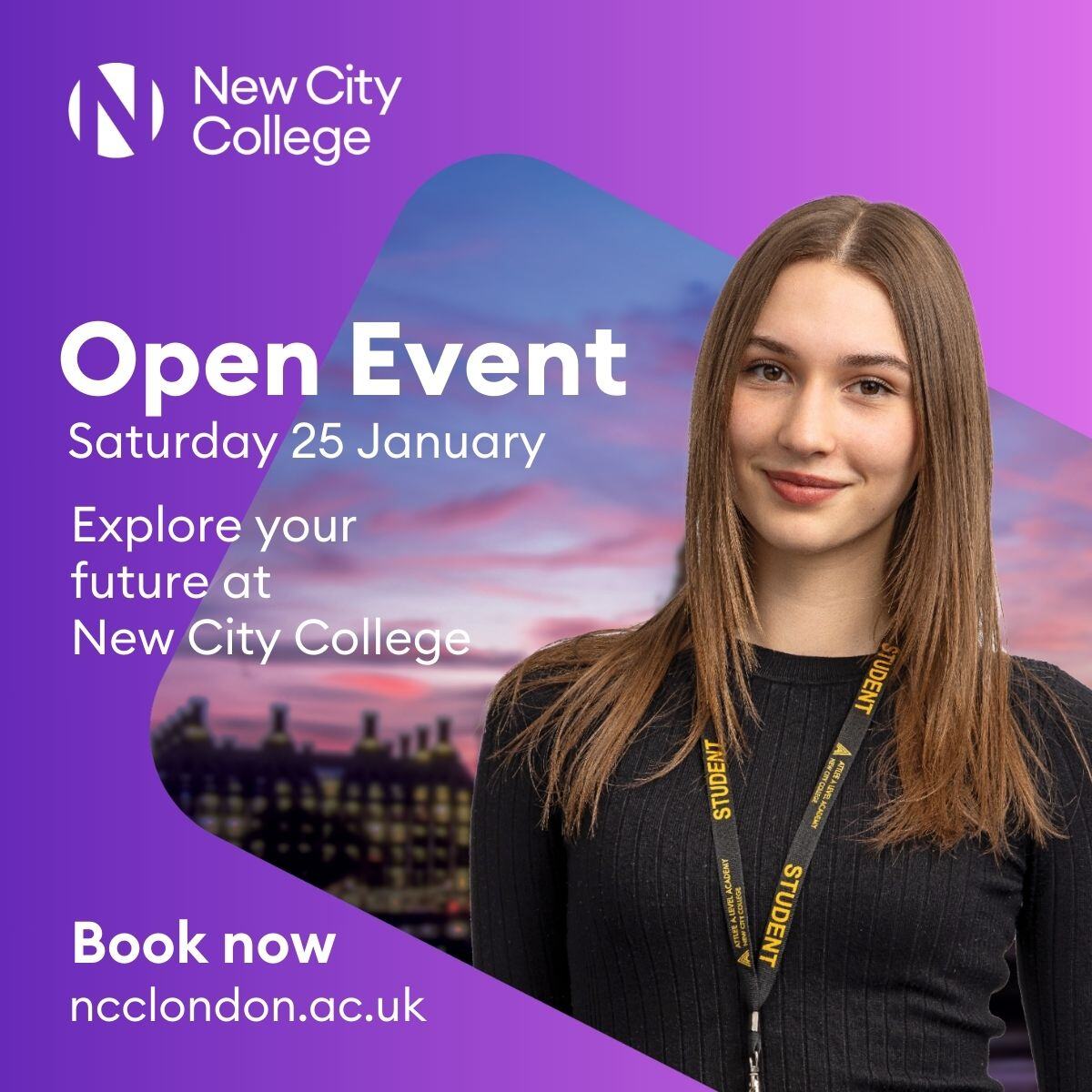 Ready for a fresh start after school? Discover what’s next for you. 

Attend our Open Event on Saturday 25 January to learn more about our courses, careers, and student life at NCC.

Register now:eu1.hubs.ly/H0fHFZv0

#NewCityCollege #OpenEvent
