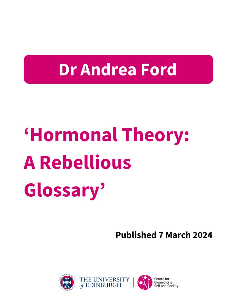 BiomedSelfSoc's tweet photo. @giulia_de_togni In March Hormonal Theory: A Rebellious Glossary was published 📚. Co-edited by Andrea Ford, Lisa Raeder, @RoslynMalcolm, Sonja Erikainen and Celia Roberts, the book explores the idea that hormones can be conceived as discrete entities.

Book synopsis: https://t.co/h8h0LD6oZE https://t.co/YlQlWGFVyF
