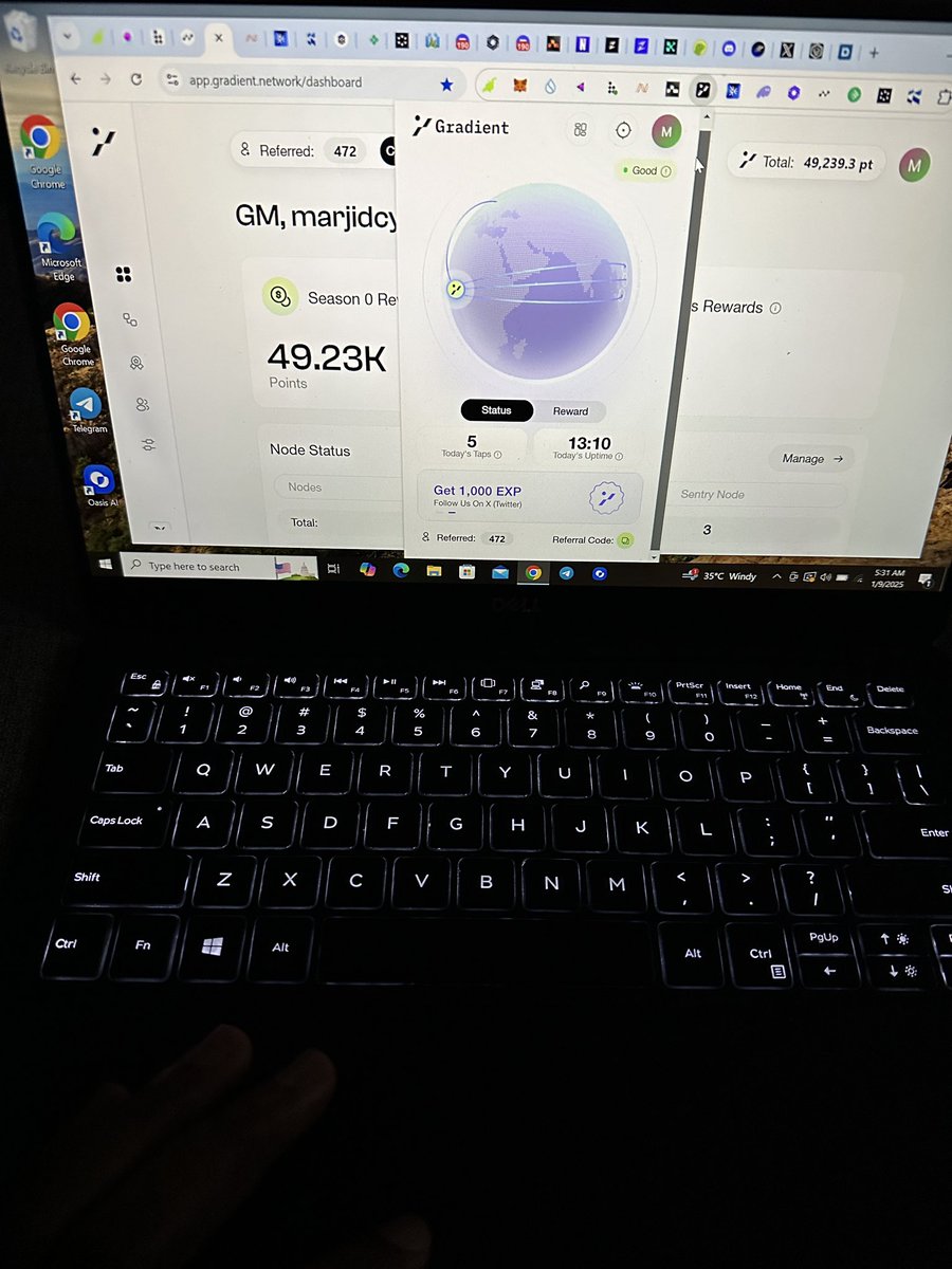 marjidofficial's tweet photo. The Goal is to hit 100k gradient points before TGE. By the end of today, I will be hitting 50k points. 

Are you having any challenges mining $Gradient ?

Need more $Gradient points? Drop your invite links in the comment then retweet for better result. https://t.co/2FRSJeUlSj