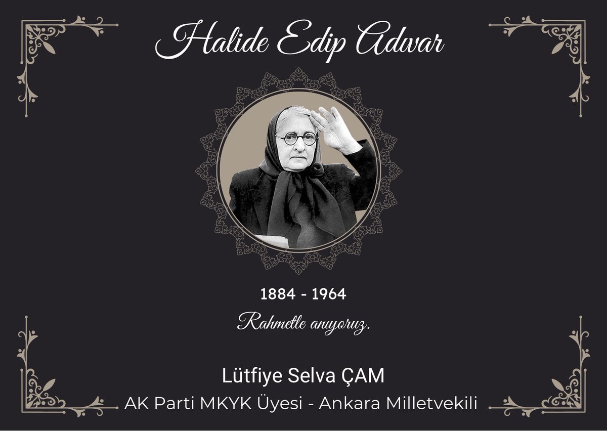 selvacam's tweet photo. Halide Edip Adıvar işgale karşı direnişin ruhunu, Cumhuriyet’in kuruluş dinamiklerini ve Anadolu’nun hikayesini ustaca anlattı.
Ateşten Gömlek, Handan, Sinekli Bakkal… #HalideEdip kitaplarında kahramanlar yaşadıkları dönemin arka planını çağlayan nehirler gibi tasvir etti. Aradan yıllar geçse de anlattıkları hep özünü korudu.
Milli mücadelenin kahraman kadınlarından Gazeteci-Yazar Halide Edip Adıvar’ı vefatının 61. yılında saygı ve rahmetle anıyorum.
Mekanı cennet olsun.