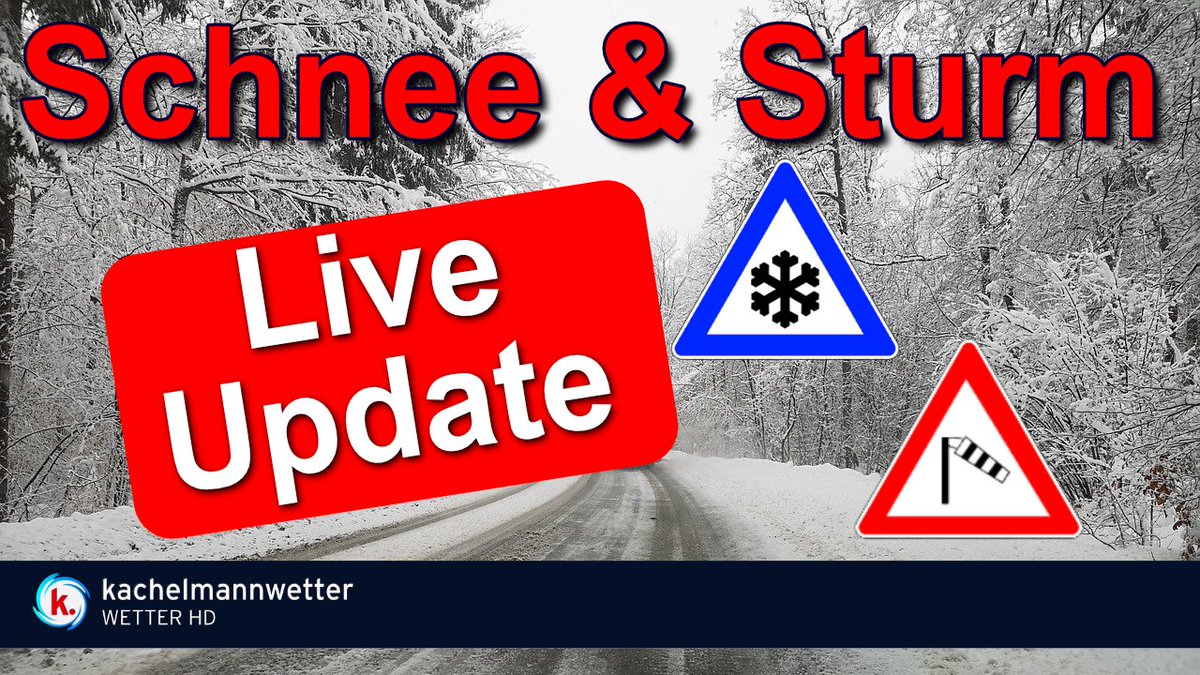 Kachelmannwettr's tweet photo. Live-Update zu Schnee &amp; Sturm am heutigen Donnerstag     

Wir sind um 15 Uhr nochmal live mit aktuellen Infos zu Schnee und Sturm heute:
https://t.co/3aqpDAS5JZ
/FR https://t.co/FlwiC2tUeQ