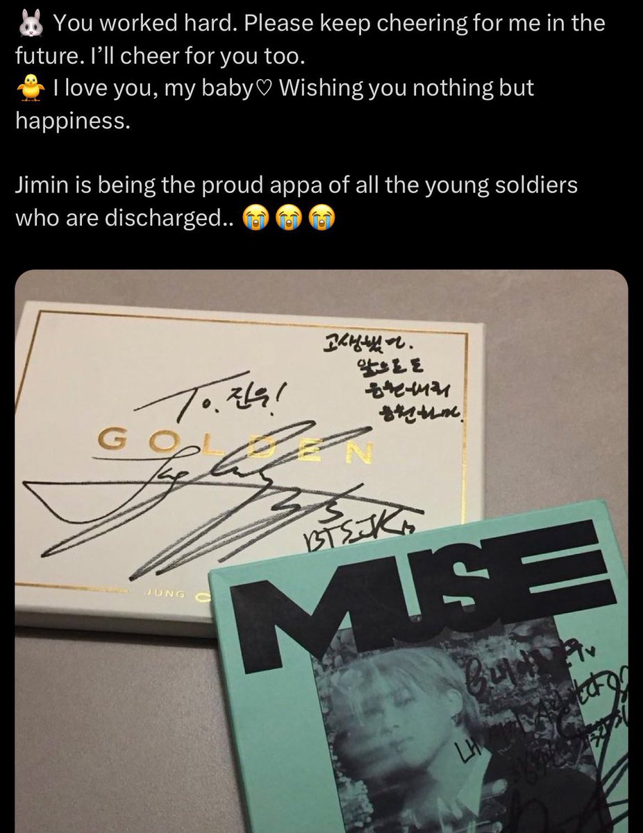 dollfolders's tweet image. jimin adopting every younger soldier as his baby in the military…. call him the korean angelina jolie
