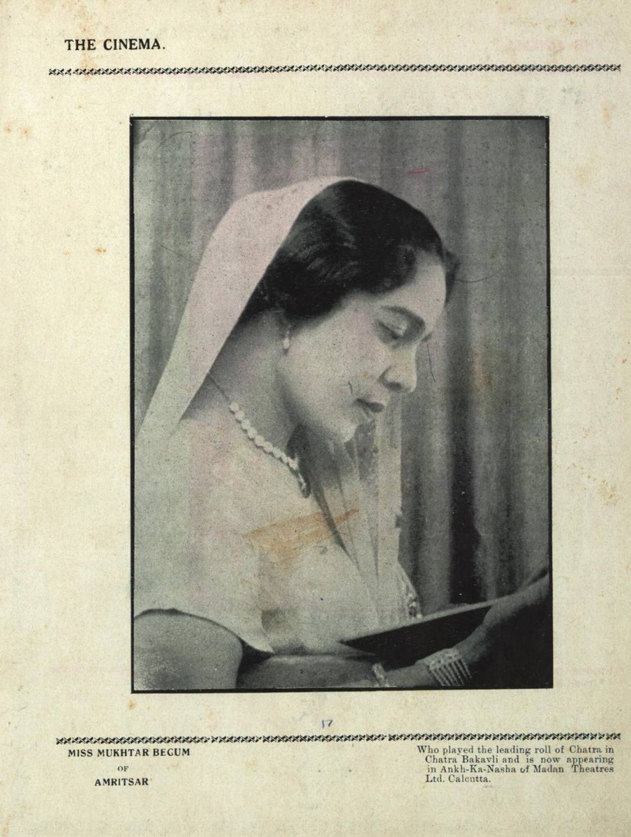 NFAIOfficial's tweet image. Mukhtar Begum appears in the lead role of Chatra in a publicity still from Chatra Bakavali (1932) directed by J.J. Madan. The image appeared in the August 1932 issue of the monthly magazine, &quot;Cinema&quot; , published from Lahore.  #FromTheLibrary

#MukhtarBegum #ChatraBakavali