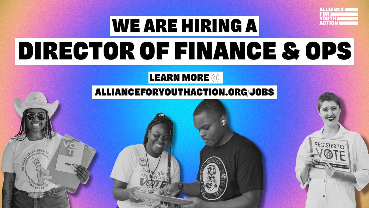 alliance4youth's tweet image. The Alliance is hiring! We’re looking for a committed Director of Finance & Operations to ensure smooth internal financial management and operations.
Think that's you? Head over to allianceforyouthaction.org/jobs to read more and apply!