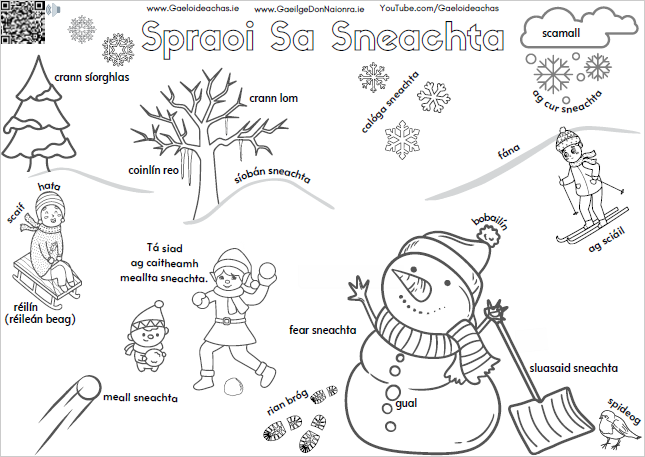 An bhfuil an radharc le dathú Spraoi Sa Sneachta feicthe agaibh? Free vocabulary boosting colouring sheet with attached sound file - cód MF le hoscailt. gaeloideachas.ie/naionra-radhar… ☃️ Tuilleadh ar gaeilgedonnaionra.ie  #Gaeilge #irish #sneachta #snow #Ireland <a href="/Gaeloid/">Gaeloideachas</a>
 <a href="/Cula4_TG4/">Cúla4 🌈✨</a>