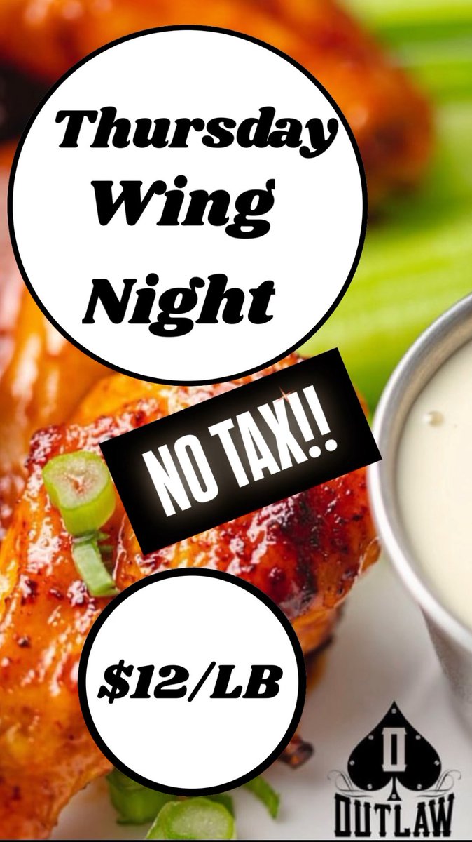 THURSDAY!  Wing Night!  Open at 4pm 🧡