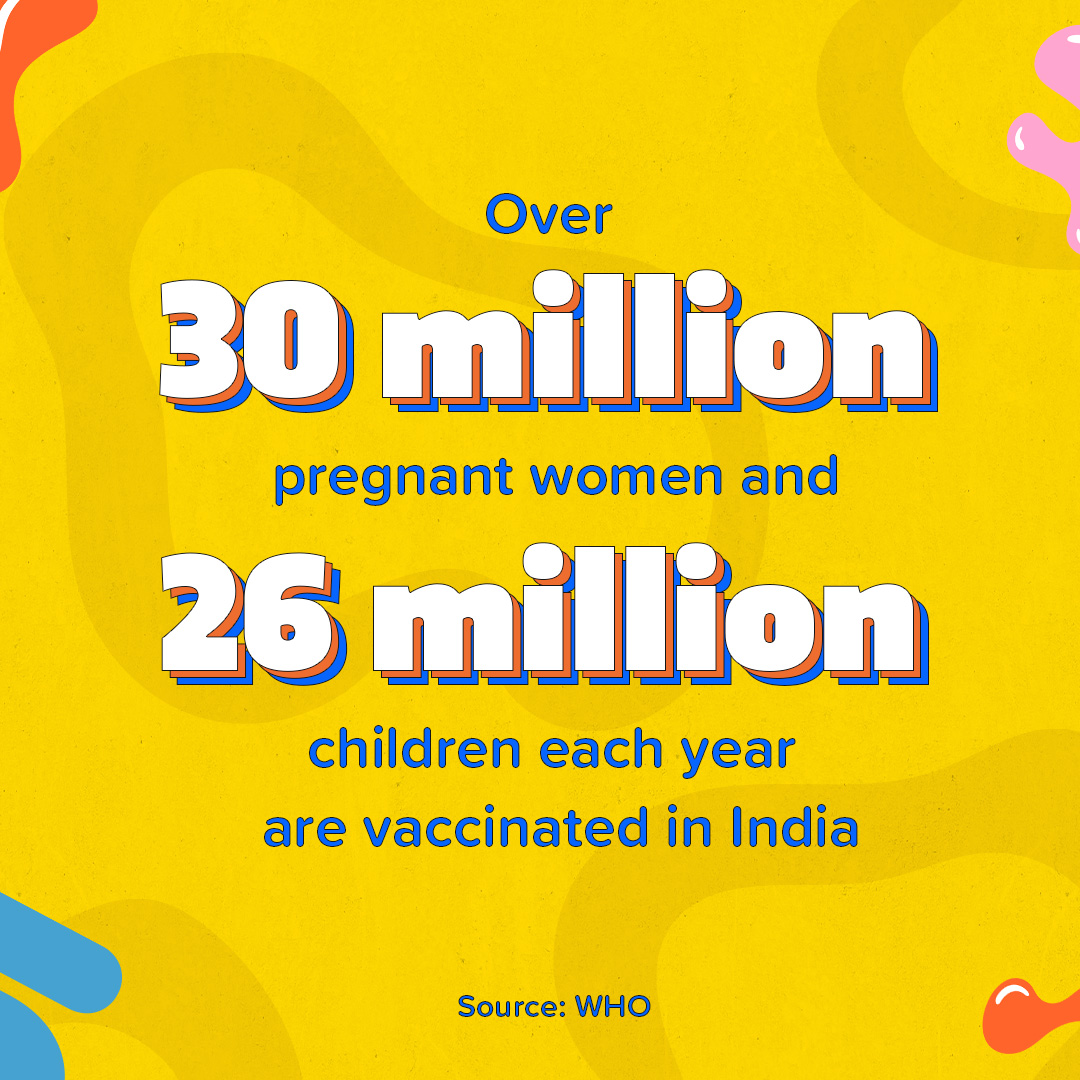BMGFIndia's tweet photo. A shot today leads to a safer tomorrow. Continuous vaccination efforts across India are protecting pregnant women and children, from deadly diseases, creating healthier communities and a disease-free future for all.
#StridesOfProgress - Small steps, big transformation
