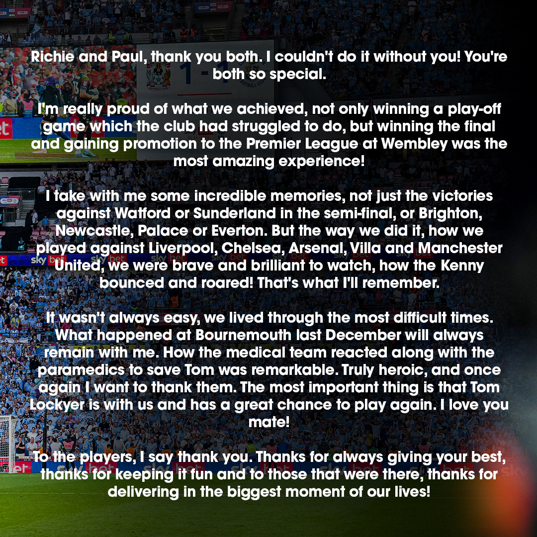 LutonTown's tweet photo. A message from Rob 🧡