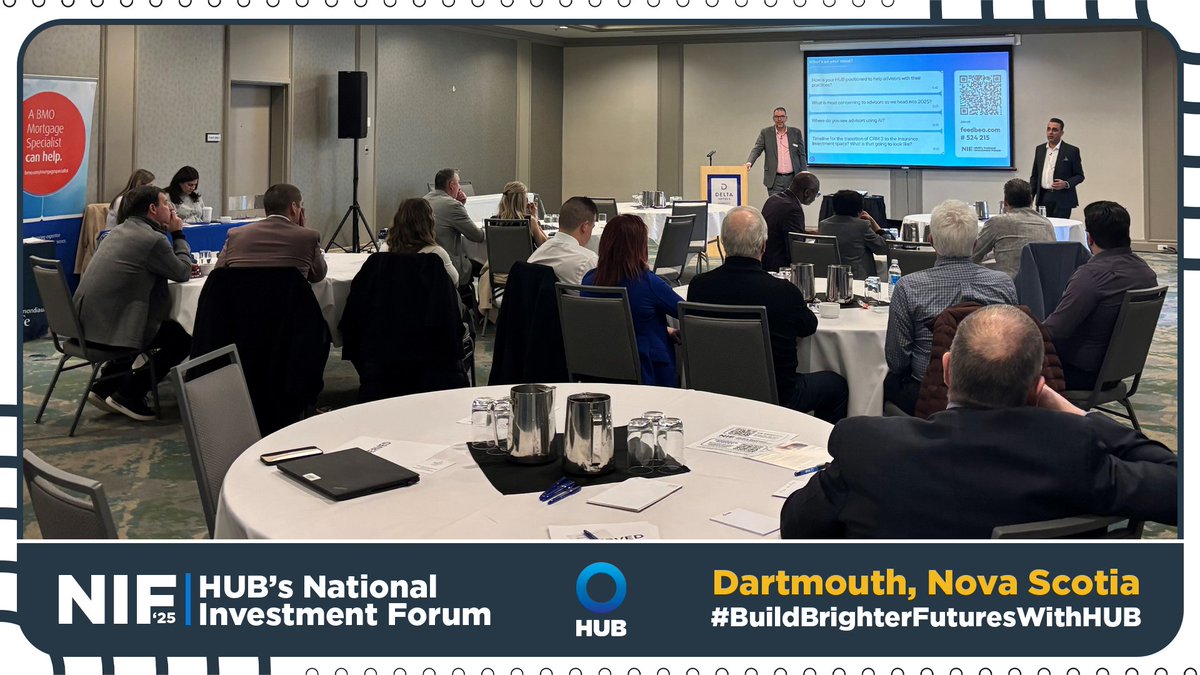 The 2025 National Investment Forum has kicked off in Dartmouth, Nova Scotia! Join us in building brighter futures for your clients at one of the remaining five NIF events later this month in a city nearest you by registering at hubfinancial.com/nif #BuildBrighterFuturesWithHUB