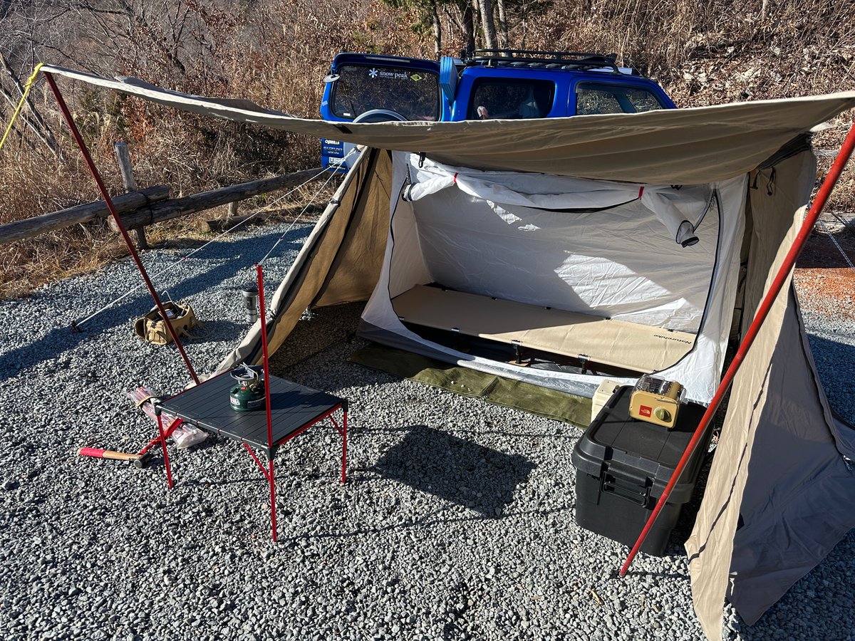「富士山も良く見えたし、4,500円のテントも頑張ってくれたし、温玉揚げも美味かっ」|★ぷりめ～らSXのイラスト