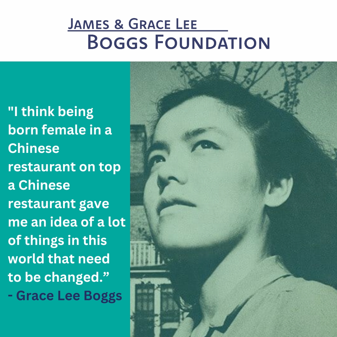 Grace Lee Boggs chose to dedicate
her life to changing the world around her. What has or
is inspiring you to change our world today?

#GraceLeeBoggs #graceleeboggstaughtme