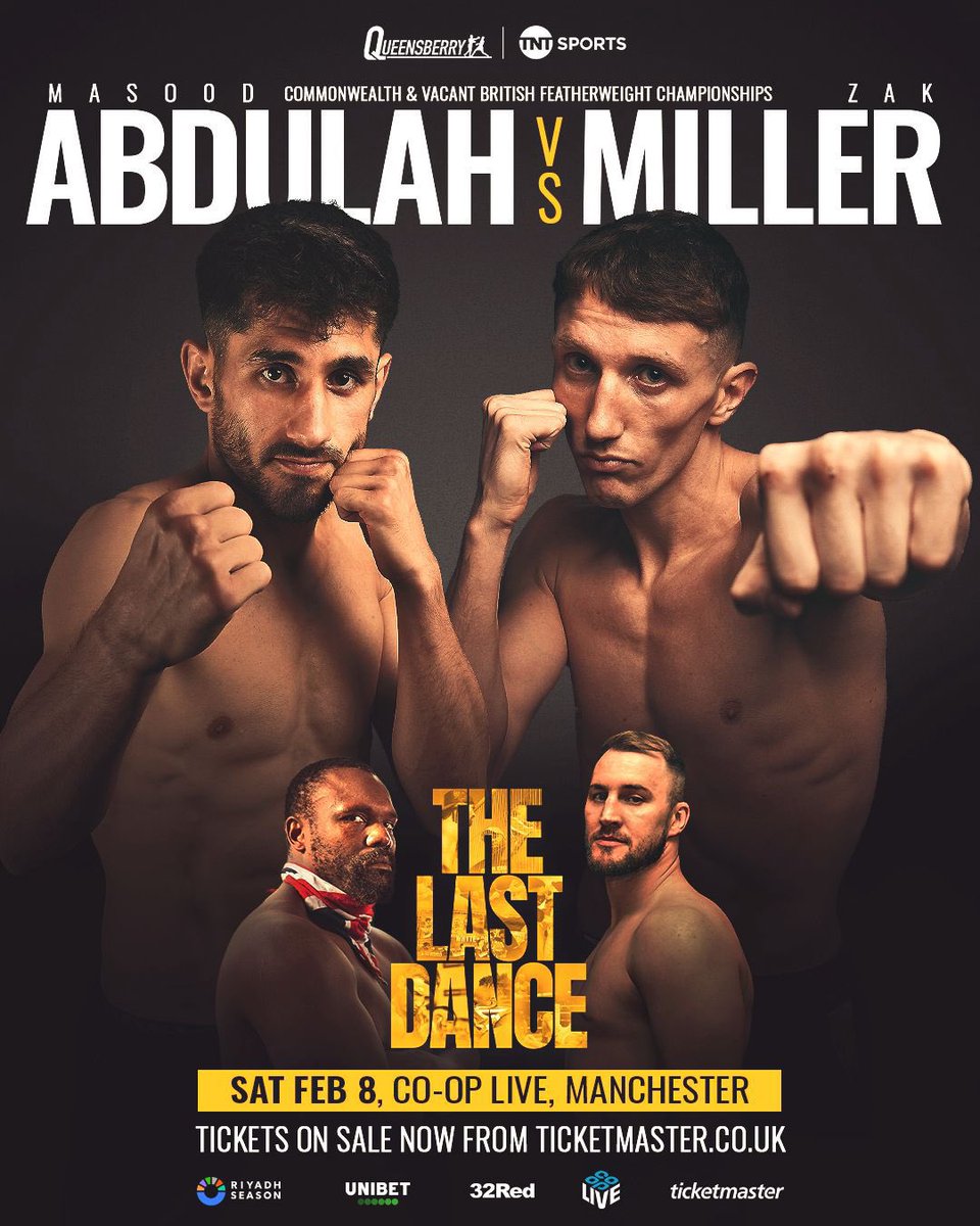 🥊

The vacant British featherweight title will now be on the line alongside the Commonwealth strap when  Masood Abdulah takes on <a href="/ZakMiller_/">zak miller</a> on the #ChisoraWallin card Feb 8th 🇬🇧🥊

<a href="/Queensberry/">Queensberry Promotions</a> 

#SimBoxx