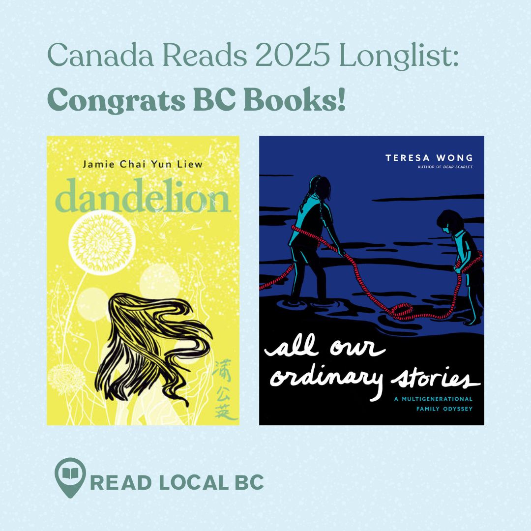 Read Local BC (@readlocalbc) on Twitter photo So happy to see these BC-published books on the Canada Reads 2025 Longlist! BC represent! 🥳
Congratulations to @jcyliew (Dandelion) and <a href="/byteresawong/">Teresa Wong @teresawong.bsky.social</a> (All Our Ordinary Stories), we're rooting for you!
<a href="/cbcbooks/">CBC Books</a> <a href="/arsenalpulp/">Arsenal Pulp Press</a>
Find the full longlist: buff.ly/4acRuqa So happy to see these BC-published books on the Canada Reads 2025 Longlist! BC represent! 🥳
Congratulations to @jcyliew (Dandelion) and <a href="/byteresawong/">Teresa Wong @teresawong.bsky.social</a> (All Our Ordinary Stories), we're rooting for you!
<a href="/cbcbooks/">CBC Books</a> <a href="/arsenalpulp/">Arsenal Pulp Press</a>
Find the full longlist: buff.ly/4acRuqa