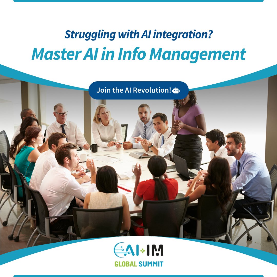 Don’t miss your chance to save on the AI+IM Global Summit! Register now and get $300 off your ticket. AIIM members save even more!

📅 Join us in Atlanta, March 31–April 2, 2025, for an event packed with learning, networking, and innovation.

hubs.la/Q031HPMs0