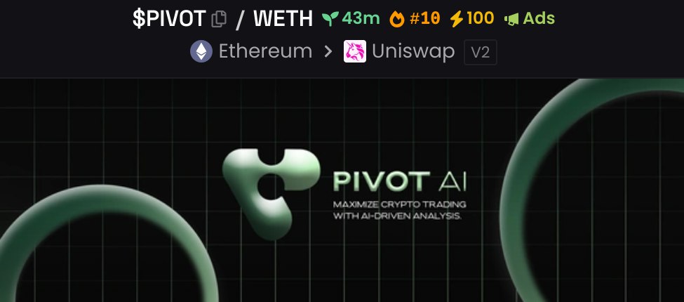 PivotAI_'s tweet photo. 🔥 Pivot AI has just entered Ether Dexscreener hot pairs

https://t.co/7y6KSqs4AF https://t.co/TF54SWTR2g