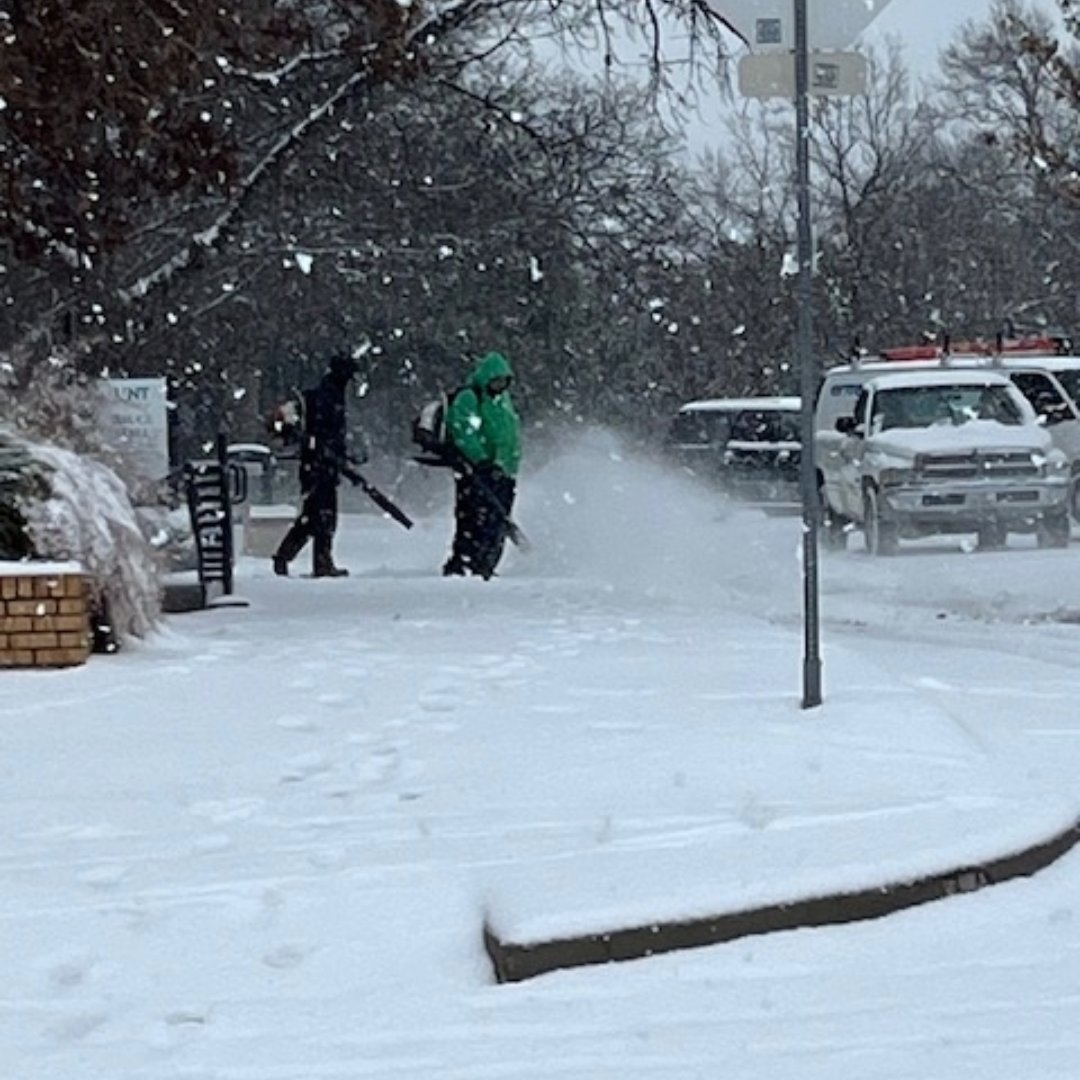 UNT Facilities (@untfacilities) on Twitter photo ❄️Oh the weather outside is frightful, but don't worry: we got y'all covered! Our teams are out and about campus making sure y'all have access to any facilities that remain open, like our dining halls. Be safe out there, y'all, and give our crews a wave if you see them! ☃️ ❄️Oh the weather outside is frightful, but don't worry: we got y'all covered! Our teams are out and about campus making sure y'all have access to any facilities that remain open, like our dining halls. Be safe out there, y'all, and give our crews a wave if you see them! ☃️