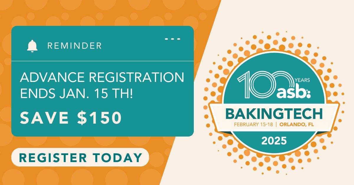 Ready to elevate your baking expertise and connect with industry leaders? Then join us for BakingTECH, Feb.15-18, for unique opportunities to learn, network, and innovate!

Register by Jan. 15 and save $150: buff.ly/3XeHc45 

#BakingTECH2025 #ASBOnTheRise #BakingIndustry