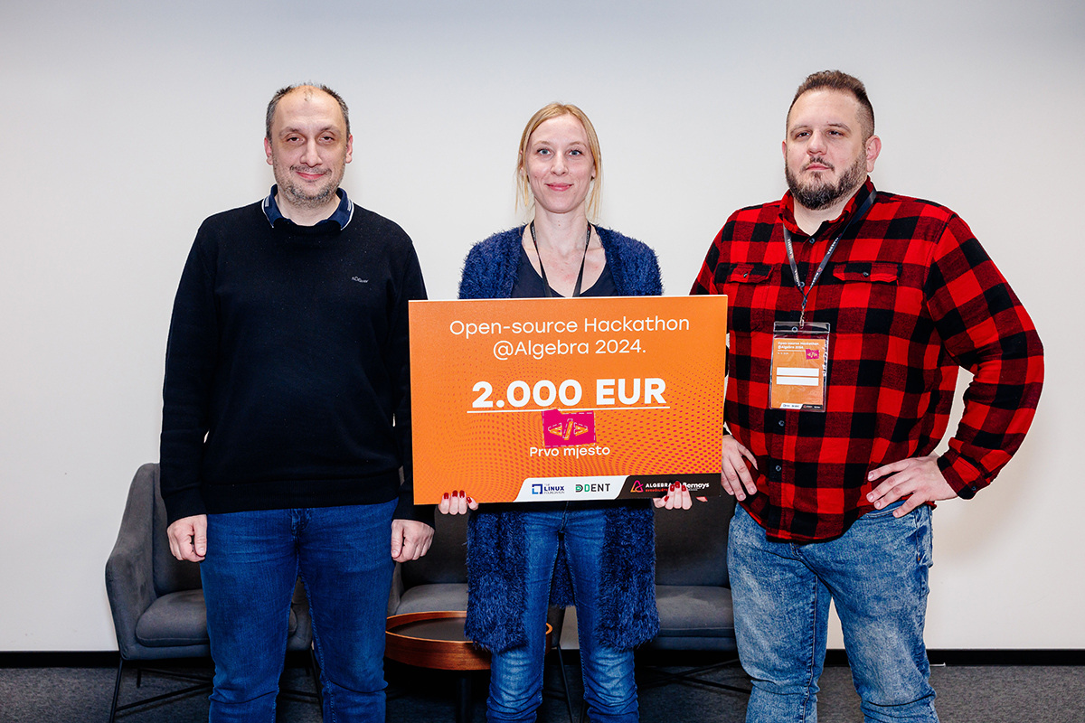 DENTNOS's tweet image. DENT and @algebra_uni hosted The Linux Foundation’s first open-source hackathon in Croatia! Supported by Sartura &amp;amp; PLVision, participants competed for a €3,000 prize pool.

👏 Congrats to the winners! Recap: hubs.la/Q031W-CM0

#dent #hackathon #opensource