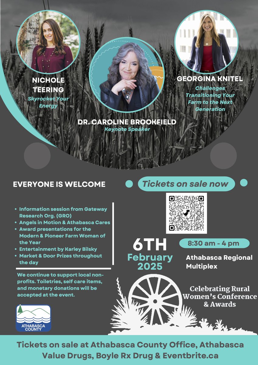 AthabascaRegion's tweet photo. Celebrating Rural Women's Conference and Awards (formerly Farm Women's Conference) is happening at the Athabasca Regional Multiplex on February 6th! 

Everyone is welcome! Visit our Events Calendar for details! https://t.co/SpsqerkUKu https://t.co/jYqAV6rLUc