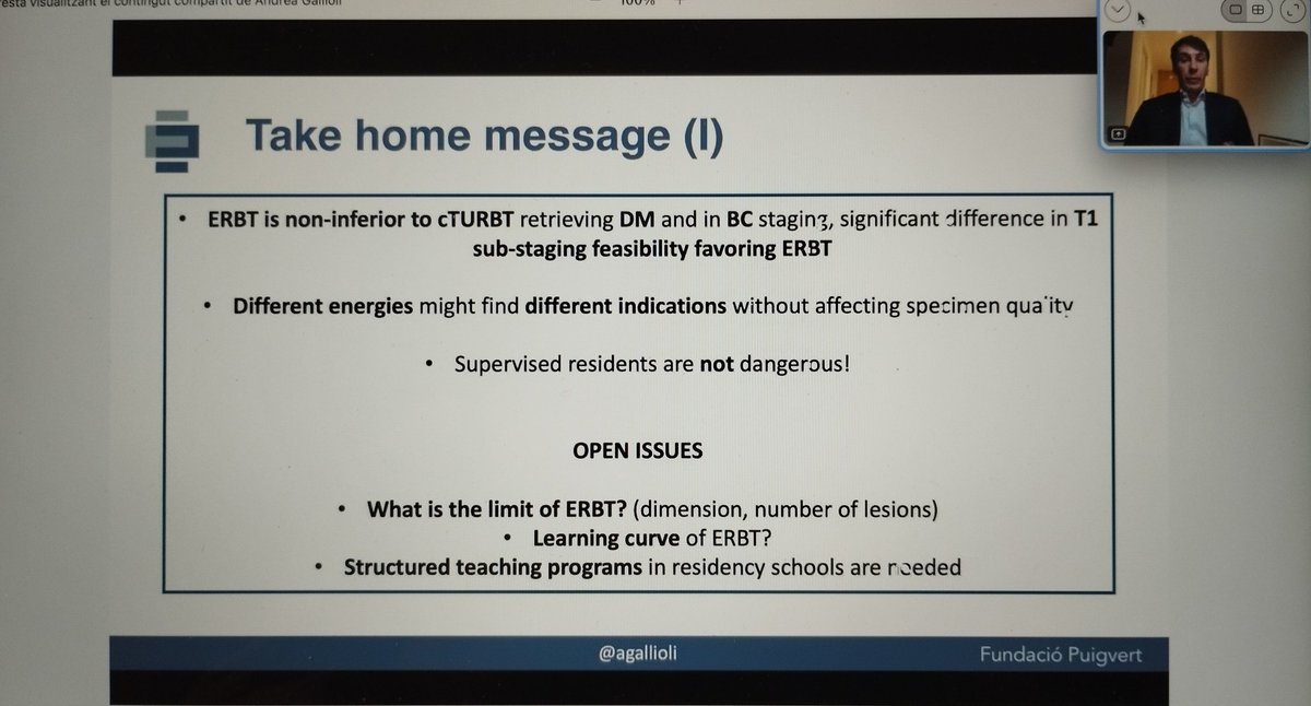 El Dr <a href="/agallioli/">Andrea Gallioli</a> de <a href="/FPuigvert/">Fundació Puigvert Barcelona</a> ens demostra la factibilitat de la cirurgia en bloc pel tumor vesical i ens parla de la necessitat de redefinir la classificació del tumor de TUS i novetats en el seu maneig conservador, felicitats per la presentació!