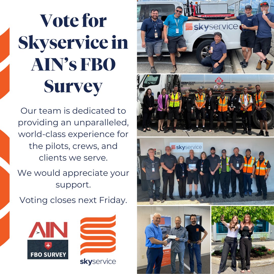 AIN is currently accepting submissions for its '24-'25 FBO Survey. If you have made your way through one of our FBOs or worked with our team and experienced what we have to offer the business aviation community, your vote would mean a lot.

Vote Here: hubs.li/Q031W-CB0
