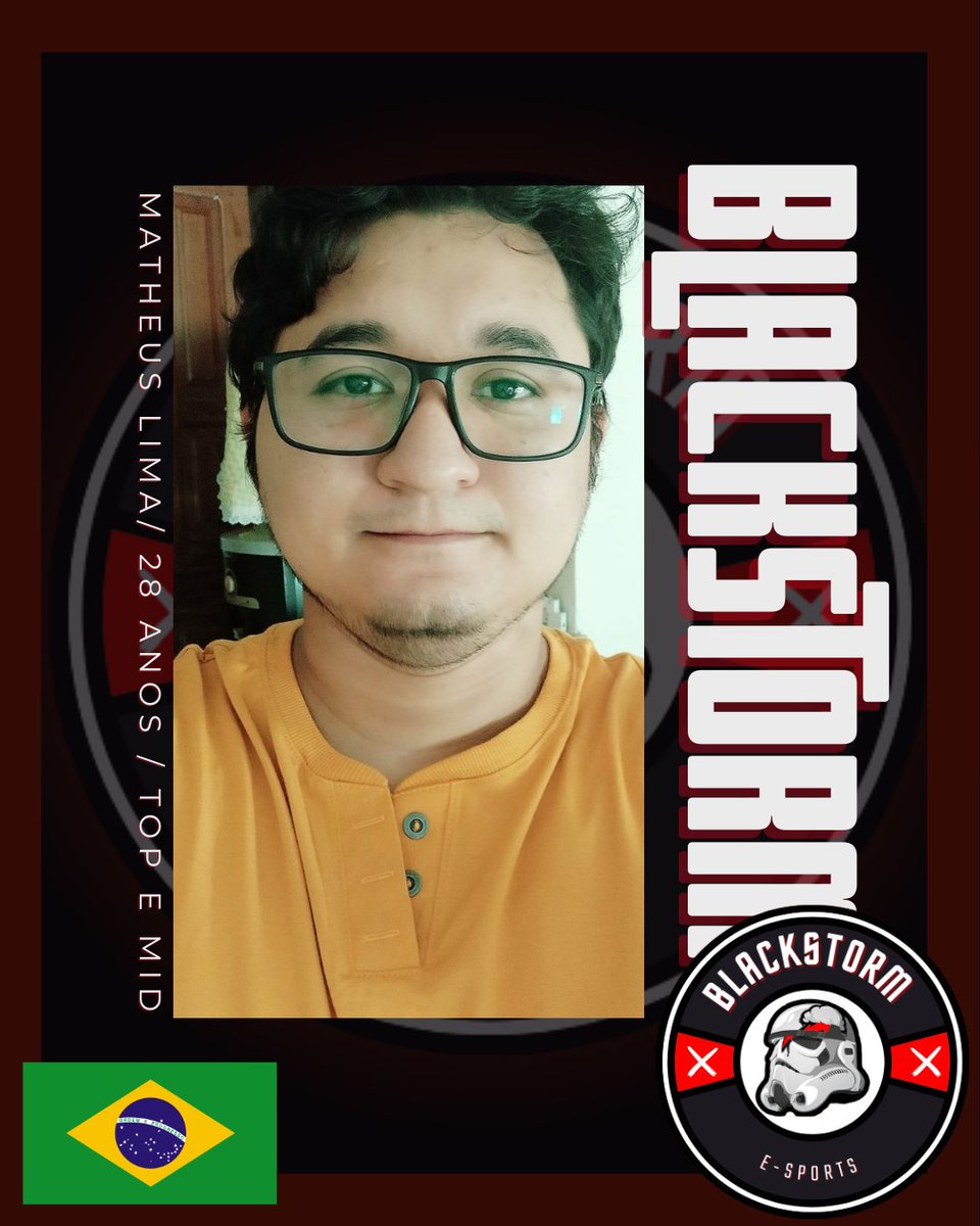 TeamBlackStorm's tweet photo. 🎉 Bem-vindo ao time BlackStorm, Matheus Lima!  
🔹 28 anos | Jogando desde 2015  
🔹 Lane: Mid e Top
 🎮 Main: Ekko, Azir, Diana, Malzahar  
🌍 Nascido em Manaus | 💻 Engenheiro de Software  
💭 Objetivo: Fortalecer a comunidade de LoL amazonense! 🚀⚡ https://t.co/3p9BiFIdrY