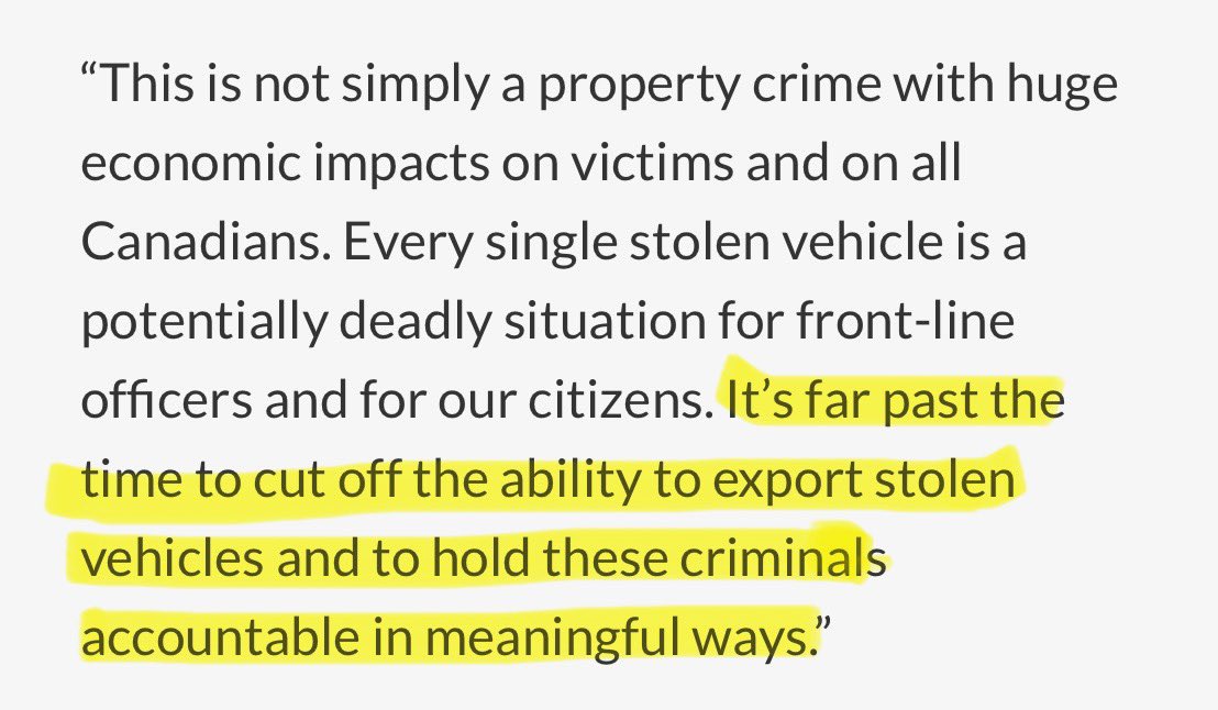 Graham McGregor (@bramptongraham) on Twitter photo Time and again, stolen cars put officers and the public at risk. As <a href="/HaltonPolice/">Halton Police</a> <a href="/ChiefTanner/">Chief Steve Tanner</a> states, criminals arrested for these offenses are often back on the streets within days.
We need stronger deterrents. We need accountability. We need to stop this dangerous cycle. Time and again, stolen cars put officers and the public at risk. As <a href="/HaltonPolice/">Halton Police</a> <a href="/ChiefTanner/">Chief Steve Tanner</a> states, criminals arrested for these offenses are often back on the streets within days.
We need stronger deterrents. We need accountability. We need to stop this dangerous cycle.