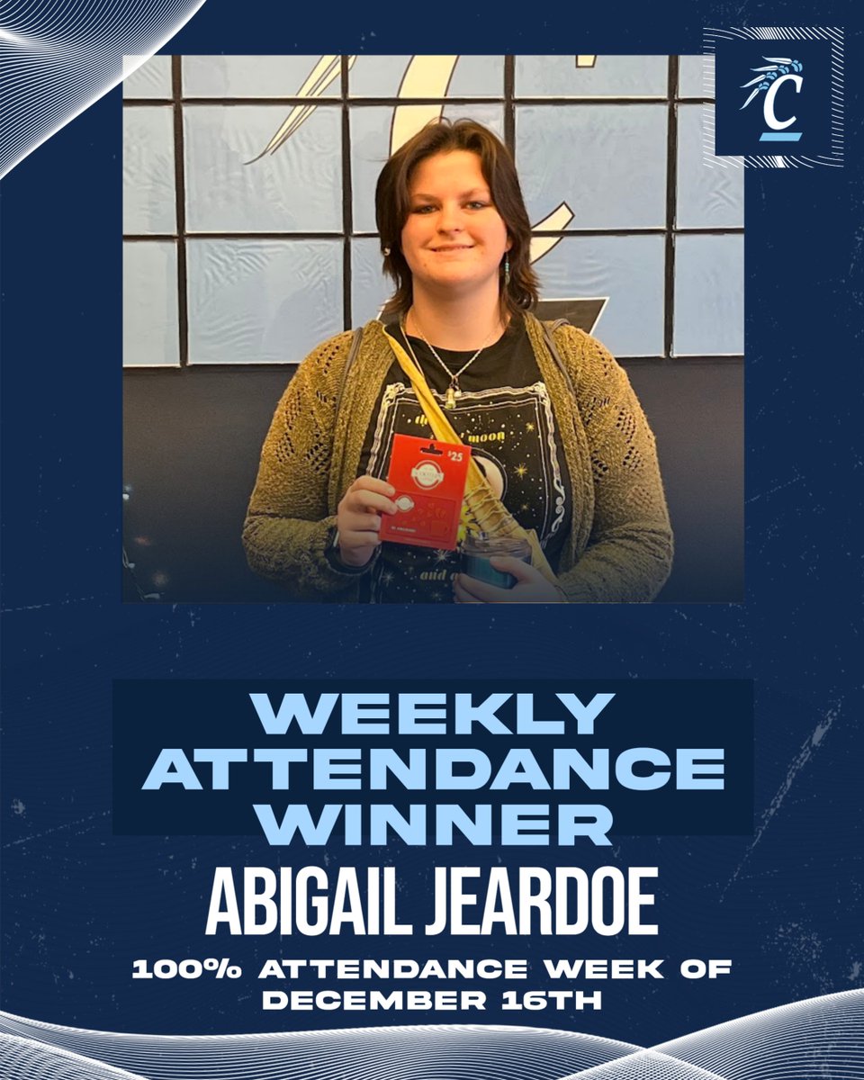 Congratulations Abigail Jeardoe
Final Weekly Attendance Winner of Fall 2024
#one264