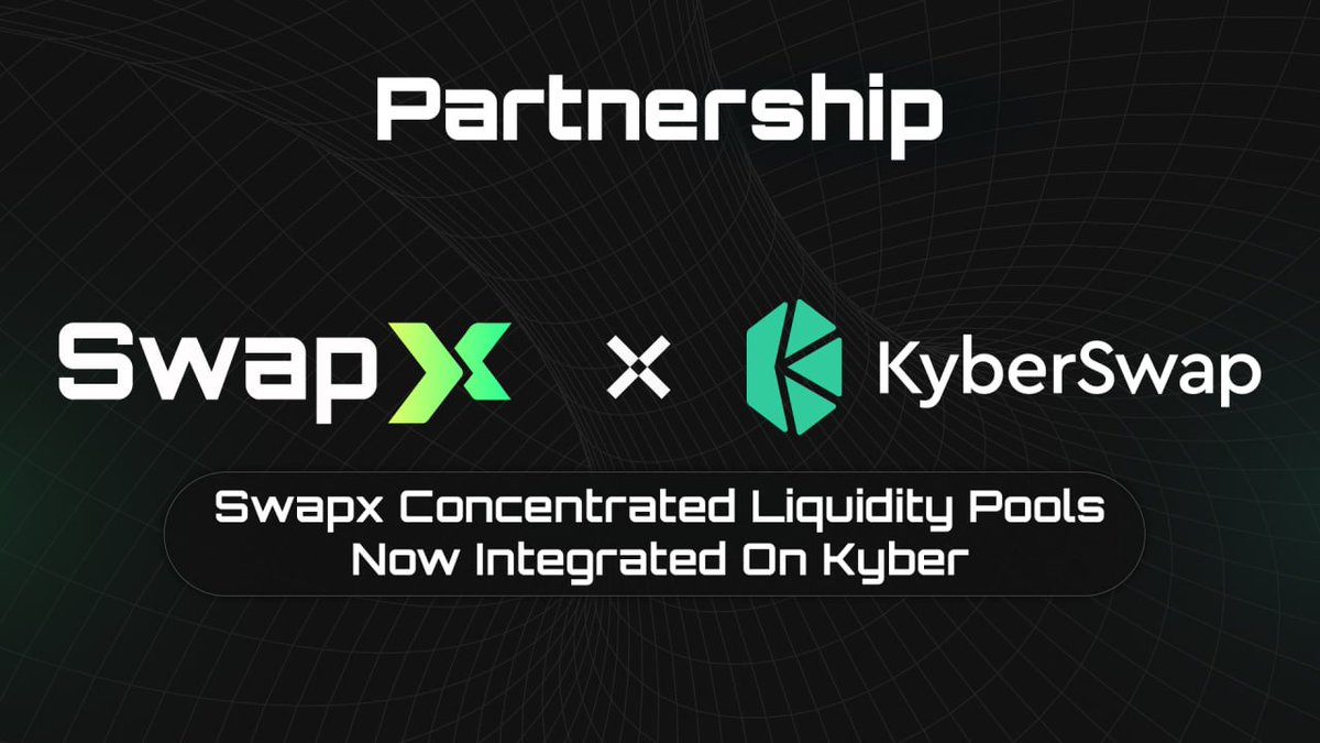 SwapX (@swapxfi) on Twitter photo We are excited to announce our partnership with KyberSwap!
<a href="/KyberNetwork/">Kyber Network</a> , a leading multi-chain trading and liquidity hub, connects liquidity from various sources to provide traders with the best rates.
With this partnership, SwapX.fi becomes one of KyberSwapโs We are excited to announce our partnership with KyberSwap!
<a href="/KyberNetwork/">Kyber Network</a> , a leading multi-chain trading and liquidity hub, connects liquidity from various sources to provide traders with the best rates.
With this partnership, SwapX.fi becomes one of KyberSwapโs
