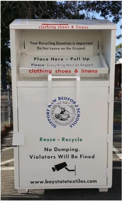 Congrats!🥳 In 2024, <a href="/NBPublicSchools/">New Bedford Public Schools</a> earned a $6,141 rebate from the 122,825 pounds of clothing dropped off in the clothing bins by community members! Participating schools: Brooks, Campbell, Carney, Normandin, Pulaski, Swift, Vocational-Technical High School, &amp; Winslow.
