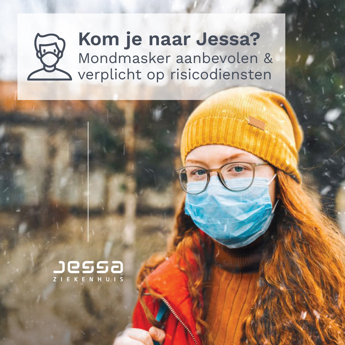 🟠 Momenteel doen er heel wat griep- en luchtweginfecties de ronde daarom schakelen we over naar #CodeOranje.

Kom je als patiënt naar ons ziekenhuis?
Draag een mondmasker in de wachtzaal

Kom je als bezoeker naar ons ziekenhuis?
Mondmasker verplicht bij bezoek aan risicodiensten