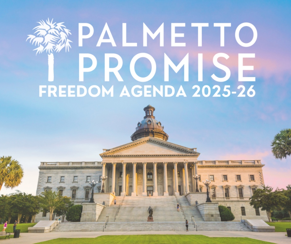 PalmettoPromise's tweet image. Introducing the Palmetto Freedom Agenda for 2025-26! It details 20 extensively researched policies that, if implemented, can help make South Carolina even better. These are our priorities for the 2025-26 legislative session! palmettopromise.org/freedom-agenda…