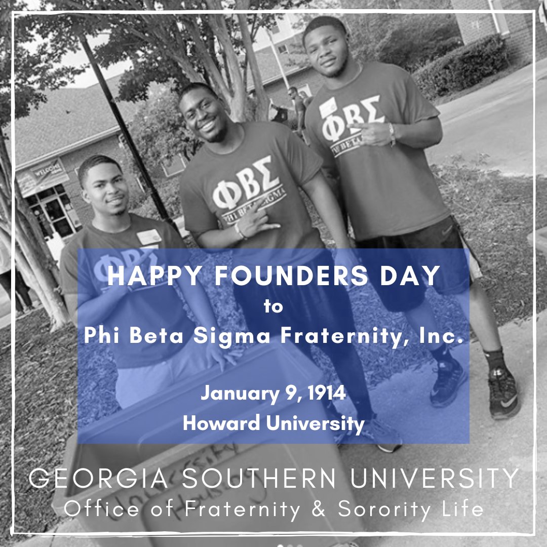 Please join us in wishing the men of Phi Beta Sigma Fraternity, Inc. a very happy Founders Day! ⁠
⁠
#GSFSL #GSU #EagleNation #GS #StatesboroCampus #PhiBetaSigma