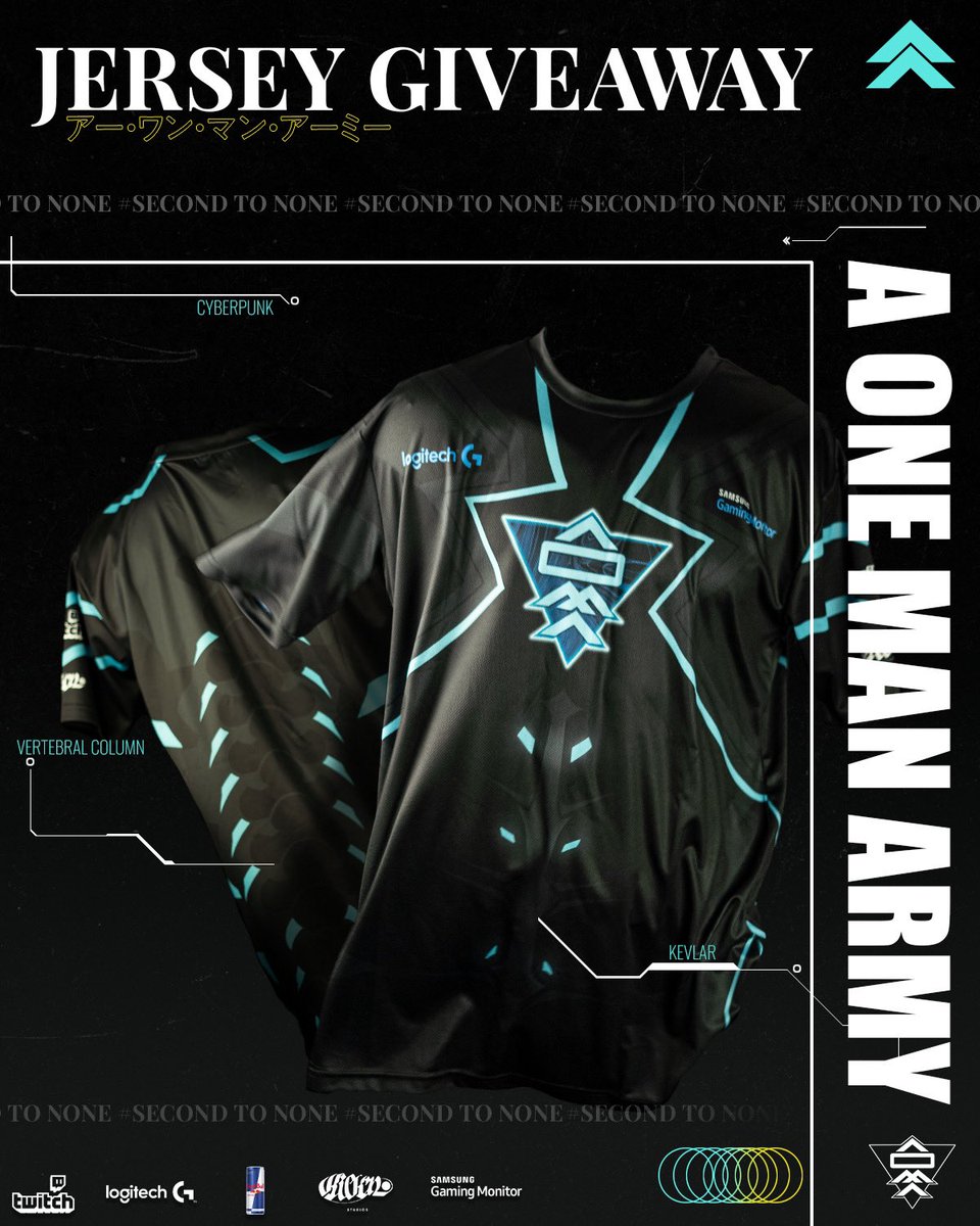 A One Man Army (@aomaesports) on Twitter photo The official 2025 A One Man Army Jersey is officially available for its soldiers 🎉
We are giving away a Jersey to one lucky winner, signed by <a href="/Gillieveld/">Gil “Baelakor” Lieveld</a> 💪
To enter:
1- Like & RT
2- Follow <a href="/AomaEsports/">A One Man Army</a> & Tag your most trusted comrade
#SecondToNone #WeMarch #Vic #Giveaway The official 2025 A One Man Army Jersey is officially available for its soldiers 🎉
We are giving away a Jersey to one lucky winner, signed by <a href="/Gillieveld/">Gil “Baelakor” Lieveld</a> 💪
To enter:
1- Like & RT
2- Follow <a href="/AomaEsports/">A One Man Army</a> & Tag your most trusted comrade
#SecondToNone #WeMarch #Vic #Giveaway