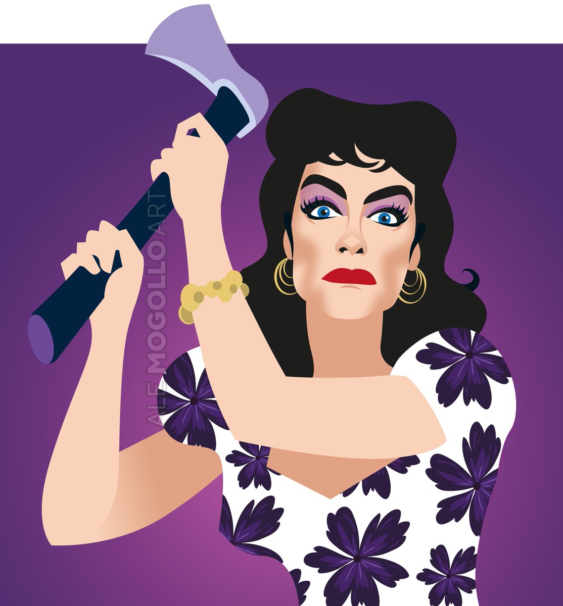alemogolloart's tweet image. "Lucy Harbin took an axe, gave her husband forty whacks, when she saw what she had done, she gave his girlfriend forty one"

Hagsploitation was a popular subgenre of horror/thriller in the 60s. Camp classic #StraitJacket was released on January 8, 1964. #joancrawford #TCMParty
