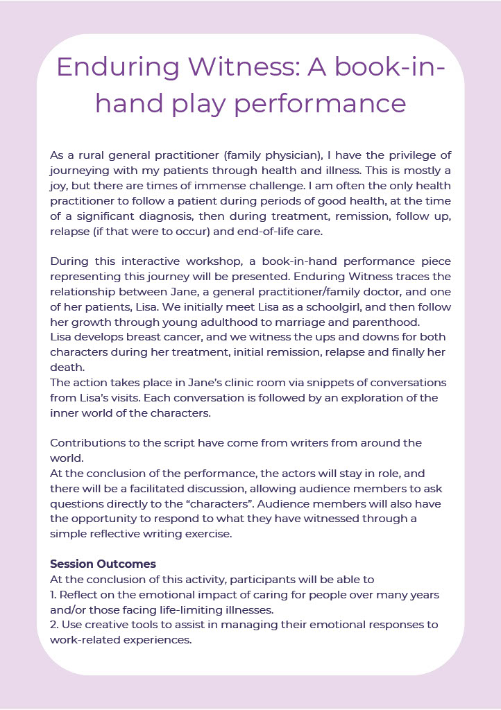 School of Nursing and Midwifery, UL (@nursingmid_ul) on Twitter photo In the evening, attend a play entitled "Enduring Witness", from 6pm - 8pm in The Pavilion, at University of Limerick.
More details enclosed on the flyers.
All are welcome to attend with limited places available.
To register please contact sylvia.murphy@ul.ie In the evening, attend a play entitled "Enduring Witness", from 6pm - 8pm in The Pavilion, at University of Limerick.
More details enclosed on the flyers.
All are welcome to attend with limited places available.
To register please contact sylvia.murphy@ul.ie