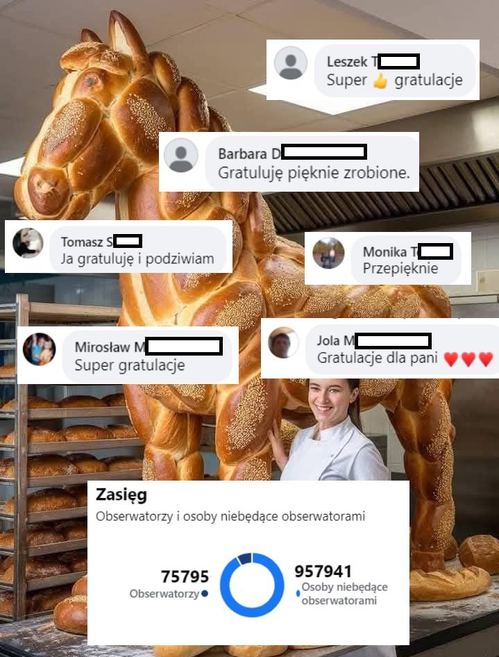 donald_PL_'s tweet photo. Chałkoń a Sprawa Polska

Kochani, jak pewnie wszyscy wiecie od jakiegoś czasu FB zasypywane jest generycznym kontentem AI profilowanym pod starsze i nieco bardziej naiwne osoby. Tekst "ktoś zrobił X ale nikt mu nie pogratulował" już w zasadzie stał się memem, a obecny jest niemal pod każdym takim postem, bo poniekąd motywuje do zostawiania komentarzy, a tym samym nabijania ruchu na stronie. 

No i parę dni temu dla śmieszków postanowiliśmy wrzucić Chałkonia w tym samym właśnie formacie na jedną z naszych stron na FB, ale Chałkoń okazał się bestią, której potęgi nie doceniliśmy. 

No bo słuchajcie, to działa xD 

Za ten przerysowany, karykaturalny post zebraliśmy ogromne zasięgi, post zobaczyło ponad milion osób. W komentarzach pojawiły się nieironiczne gratulacje dla twórczyni Chałkonia, głównie od starszych osób, przeplatane oczywiście ze śmieszkami czy (na szczęście) ostrzeżeniami, że to jest grafika AI.

Wrzucamy różne rzeczy, od memów do past, po śmieszki z polskiej polityki. Ale na koniec okazało się, że to Chałkoń rozbił bank. 

Dlaczego o tym piszemy?

Bo będzie tylko gorzej. Grafiki AI będą wyglądać coraz bardziej realistycznie, taki kontent praktycznie generuje się sam, nie trzeba się specjalnie starać. Jeśli taki oczywisty Chałkoń działa, to wyobraźcie sobie jakie liczby można wykręcać na mniej przerysowanych grafikach z postami zbudowanymi pod konkretne grupy docelowe, np. osoby starsze. Takie farmy lajków można potem wykorzystać na setki sposobów i wpływać na konkretne już grupy odbiorców.

Ten post nawet do tych wszystkich osób nie dotrze, bo jest dużo literek i nie wpływa aż tak na emocje, ale chcieliśmy wam to przedstawić jak to wygląda z perspektywy panelu admina z większymi zasięgami. Rozmawiajcie ze swoją rodziną, uświadamiajcie ich, że nie każde zdjęcie w internecie jest prawdziwe, co było prawdą od zawsze, ale przez rozwój AI sprawa jednak nabrała ogromnego tempa.